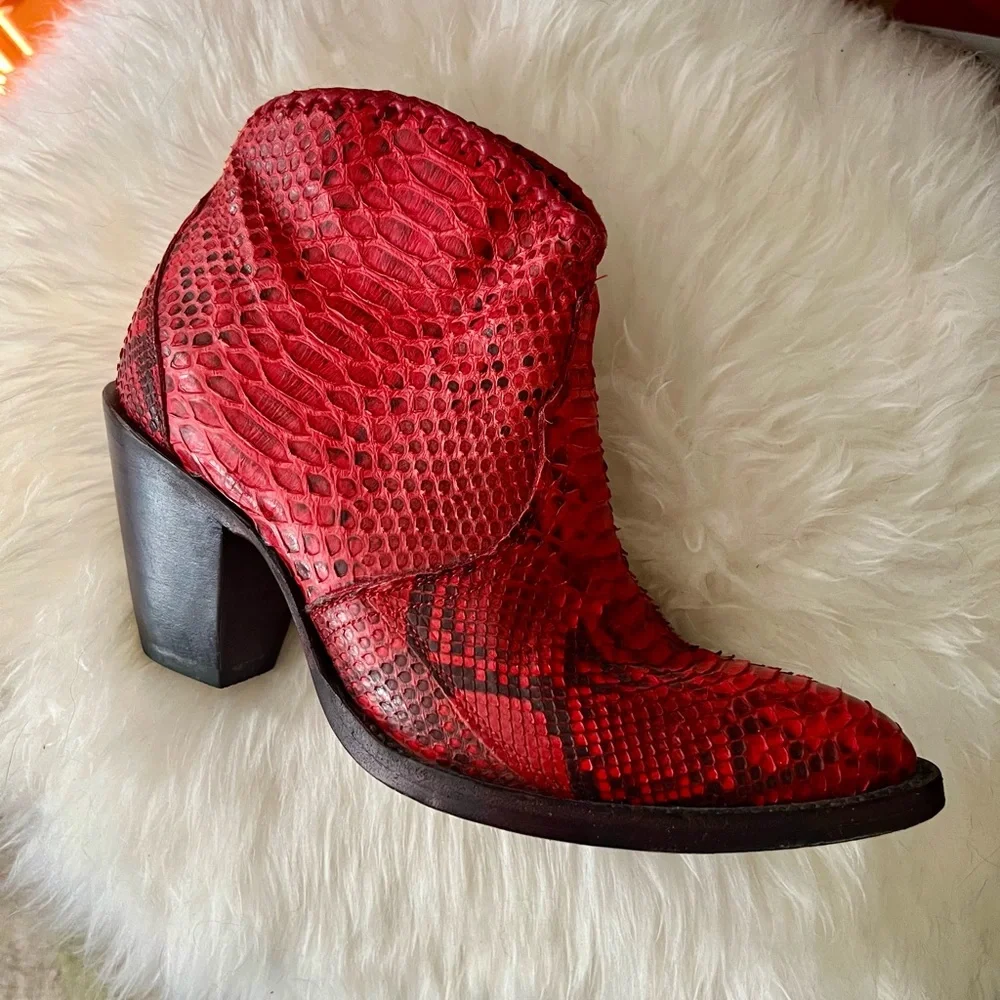 Authentic Python Snakeskin Boots Women’s 9 - Picture 4 of 5